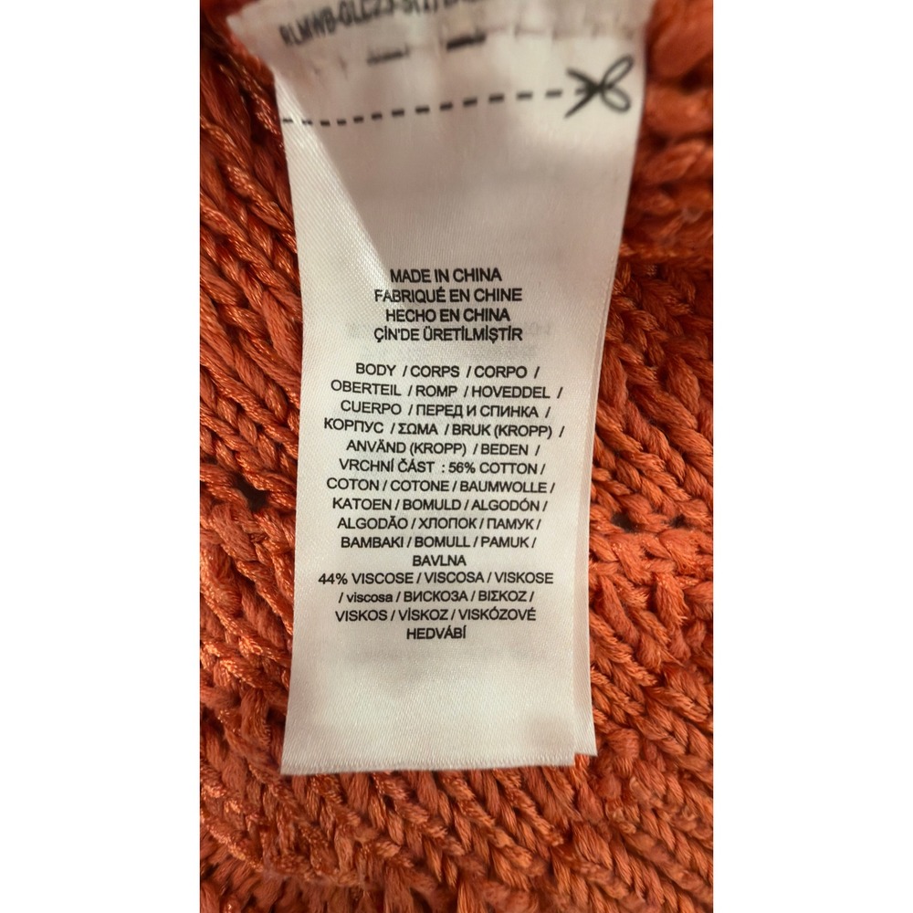 Lauren Ralph Lauren Burnt Orange Pointelle‎ Chevron Knit Sweater SP - Picture 4 of 9